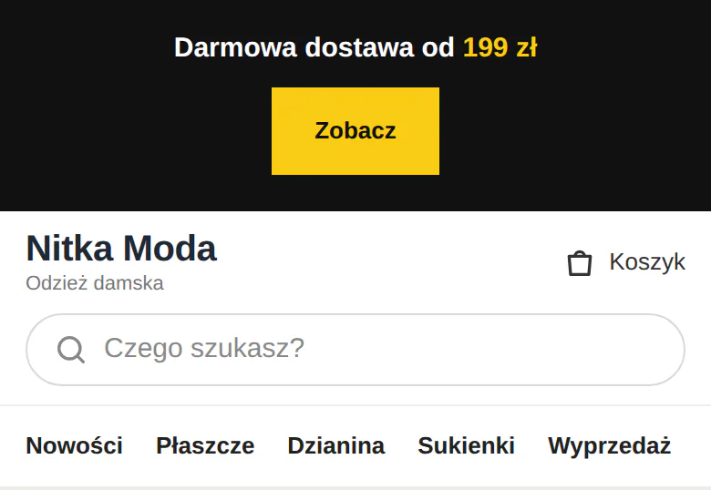 Telefon: czarny pasek Bold z żółtym przyciskiem Zobacz.