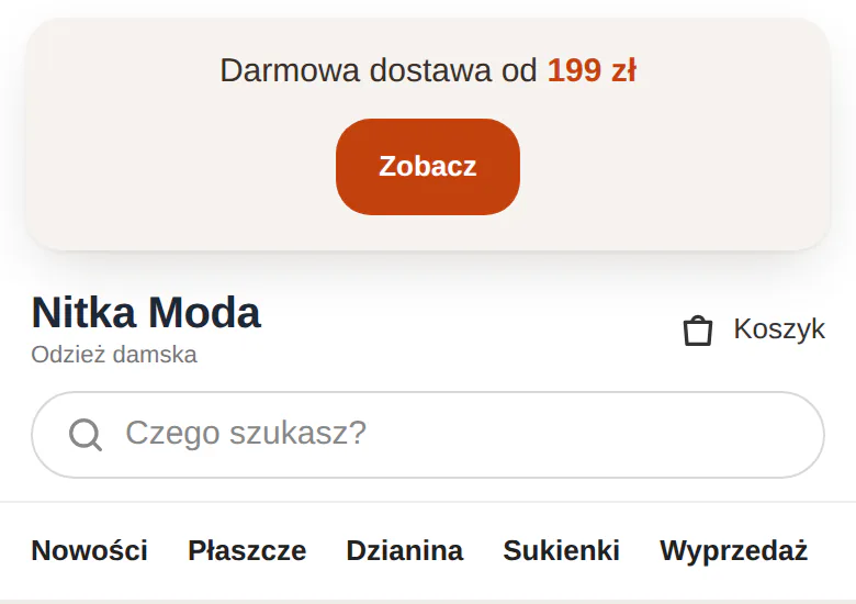 Telefon: kremowy pasek Soft jako zaokrąglona karta z ceglanym przyciskiem Zobacz.